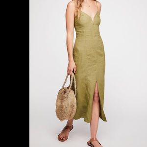 Free People Daisy Linen Midi Dress. Size 4